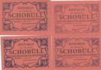 Deutschland Deutsches Reich 25 50 75 Pfennig 1 Mark Notgeld Notgeldschein Schobüll Schleswig-Holstein 4 Scheine -