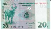 Kongo 20C Vingt Centimes Banknote Geldschein -