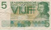 Niederlande 5 Gulden Geldschein Banknote -