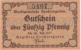 Deutschland Deutsches Reich 50 Pfennig Notgeld Notgeldschein Berchtesgaden BAyern -