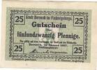 Deutschland Deutsches Reich 25 Pfennig Notgeld Notgeldschein Berneck im Fichtelgebirge Bayern -