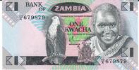 Sambia 1 Kwacha Banknote Geldschein -