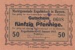 Deutschland Deutsches Reich 50 Pfennig Notgeld Notgeldschein Ergoldsbach Bayern -