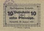 Deutschland Deutsches Reich 10 Pfennig Notgeld Notgeldschein Eichstätt Bayern -