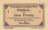 Deutschland Deutsches Reich 1 Pfennig Notgeld Notgeldschein Ettal Bayern Klostergutsverwaltung -
