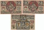 Deutschland Deutsches Reich 25 50 Pfennig , 3 Scheine Notgeld Notgeldschein Kitzingen Bayern -
