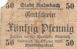 Deutschland Deutsches Reich 50 Pfennig Notgeld Notgeldschein Kulmbach Bayern -