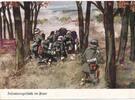 Deutschland Drittes Reich AK Ansichtskarte Ganzsache Propagandakarte Wehrmacht, Infanteriegeschütz im feuer Künstlerkarte, gelaufen beschrieben -