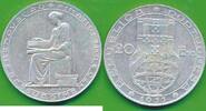 20 Escudos 1953 Portugal Silbermünze Lisbon 800er Silber Finanzreform bankfrisch
