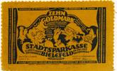 Bielefeld Zehn Goldmark Samt Notgeldschein, gelb mit Zackenrand -