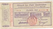 Deutschland Deutsches Reich 500 Millionen Mark Notgeldschein Notgeld Stadt Zweibrücken, Rheinland-Pfalz -