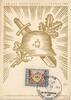 Deutschland Drittes Reich AK Ansichtskarte Ganzsache Propagandakarte Tag der Briefmarke 1942, Sonderstempel Stettin 1943 Stahlhelm -