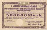 Deutschland Deutsches Reich 300000 Mark Notgeldschein Hannover Überlandwerke und Strassenbahnen AG -