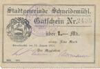 Deutschland Deutsches Reich 1 Mark Notgeldschein Notgeld Schneidemühl Pommern -