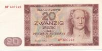Deutschland DDR 20 Mark Geldschein Banknote Serie DV -