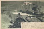 AK Mondschein Litho, Bremen, Freihafen " ..halt gegen das Licht.." -