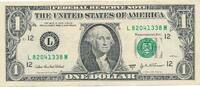 USA - Vereinigte Staaten v. Amerika $ 1 Dollar Geldschein Banknote San Francisco -