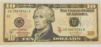 USA - Vereinigte Staaten v. Amerika $ 10 Dollars Geldschein Banknote -