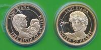 Großbritannien Medaille, 2 Stück , vergoldet Lady Diana Queen of Hearts -