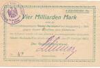 Deutschland Deutsches Reich 4 Milliarden Mark Notgeldschein Notgeld Nieder-Hermsdorf bei Waldenburg Schlesien -