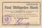 Deutschland Deutsches Reich 5 Milliarden Mark Notgeldschein Notgeld Nieder-Hermsdorf bei Waldenburg Schlesien -