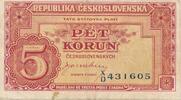 Tschechoslowakei 5 Korun Kronen Československo, 5 Koruna, Ceskoslovenskych -