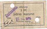 Tschechoslowakei 1 Korun Krone Notgeld Československo, Jedna Koruna, Ceskoslovenskych -