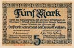 Deutschland Deutsches Reich 5 Mark Notgeldschein Notgeld Münster Provinz Westfalen -