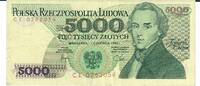 Polen 5000 Zloty Banknote Geldschein -