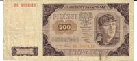 500 Zloty 1948 Polen Banknote Geldschein III-