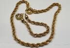 Collier und Set 2 teiliges Set Collier Armband Kordelkette Kordelarmband vergoldet -