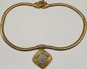 Kette Collier vintage vergoldetes Collier Kette mit Anhänger Halskette, L 42 cm GONTIE 3111 -