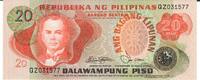 Philippinnen 20 Piso Banknote Geldschein -