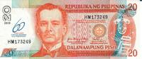 Philippinnen 20 Piso Banknote Geldschein -