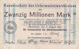 Deutschland Deutsches Reich 20 Millionen Mark Notgeld Montabaur , Kreisausschuss des Unterwesterwaldkreises, Hessen Nassau -