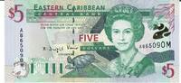 Ostkaribische Staaten 5 Dollars Banknote Geldscheine -