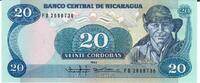 Nicaragua 20 Cordobas Banknote Geldscheine -