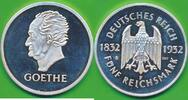 Deutschland Medaille Silbermedaille 999er Silber Gotehe, Deutsches reich (183-1932) Fünf Reichsmark -