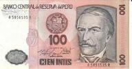 Peru 100 Intis Banknote Geldscheine -