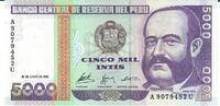 Peru 5000 Intis Banknote Geldscheine -