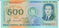 Peru 500 Soles de Oro Banknote Geldscheine -