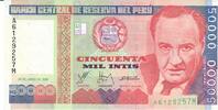 Peru 50000 Intis Banknote Geldscheine -