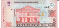 Suriname 5 Dollars Banknote Geldscheine -