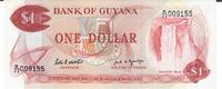 Guyana 1 Dollar Banknote Geldscheine -