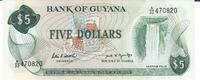 Guyana 5 Dollars Banknote Geldscheine -