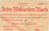 Deutschland Deutsches Reich 10 Milliarden Mark Notgeld Schleswig-Holstein, Helgoland Preussische Baukasse -