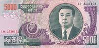 Nord Korea 5000 Won Geldschein Banknote Nordkorea -