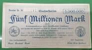 Deutschland Deutsches Reich 5 Millionen Mark Notgeldschein Notgeld Limburg an der Lahn, Hessen-Nassau -