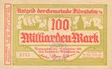 Deutschland Deutsches Reich 100 Milliarden Mark Notgeldschein Notgeld Gemeinde Flörsheim am Main, Hessen-Nassau -