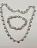 Silberschmuck vintage 925er Silberset 2 teilig Armband Collier Silbercollier Silberarmband -